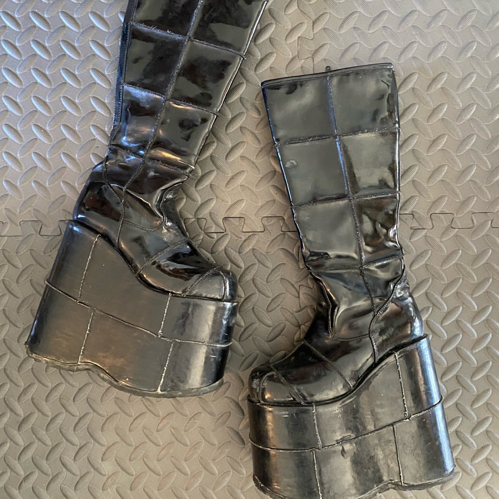 Demonia Stack Black Patent